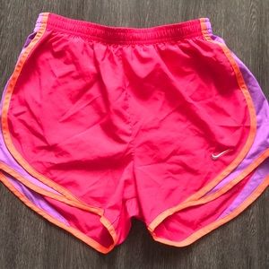 Pink, orange, and purple Nike dri-fit shorts